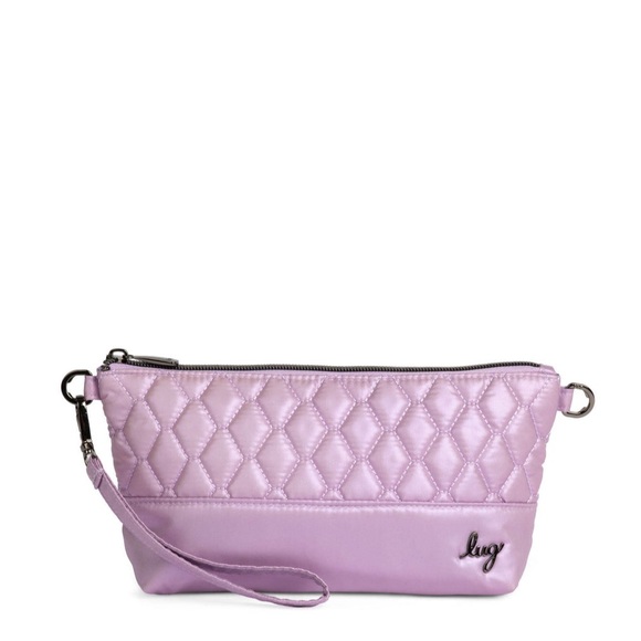 Lug Shiplap RFID Wristlet Pouch Metallic Sugarplum NWT - Picture 2 of 16